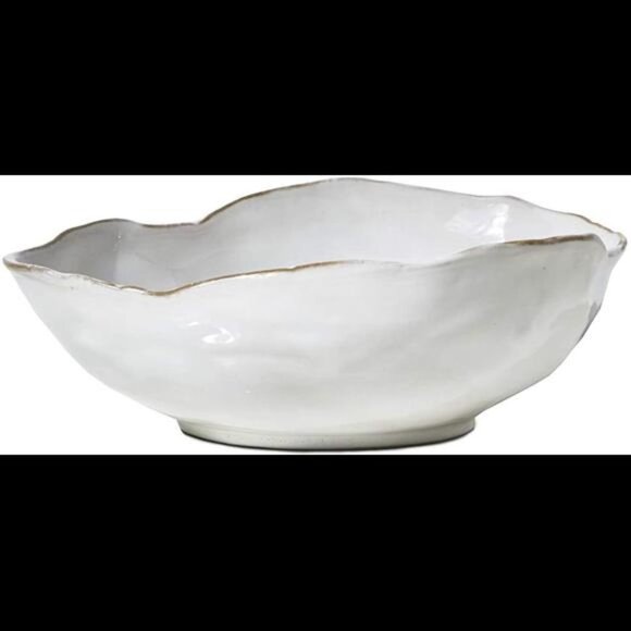 Serene Spaces Living Extra Large Free-Form Edge Glazed Ceramic Bowl- Dinnerware